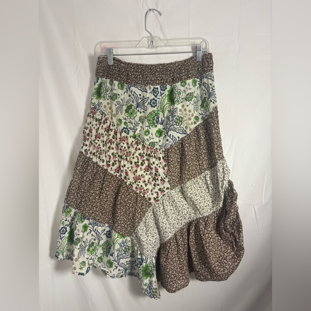 Y2k Cottagecore Patchwork Asymmetrical Boho 100% … - image 1